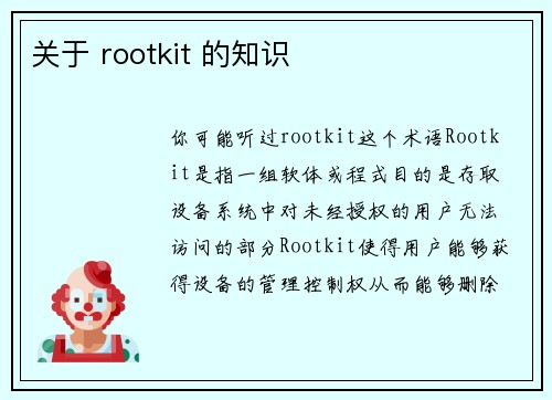 关于 rootkit 的知识 